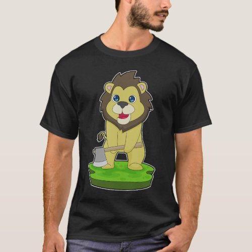 Lion Woodcutter Ax T_Shirt