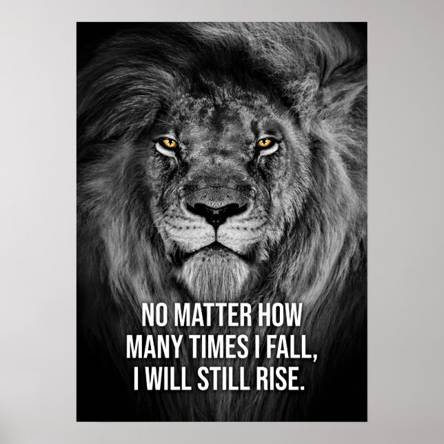 Lion Workout Gym Hustle Success Motivational Poster (Front)