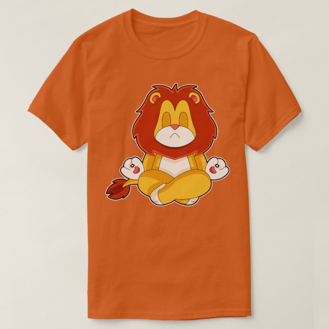 Lion Yoga Fitness Meditation T-Shirt (Design Front)