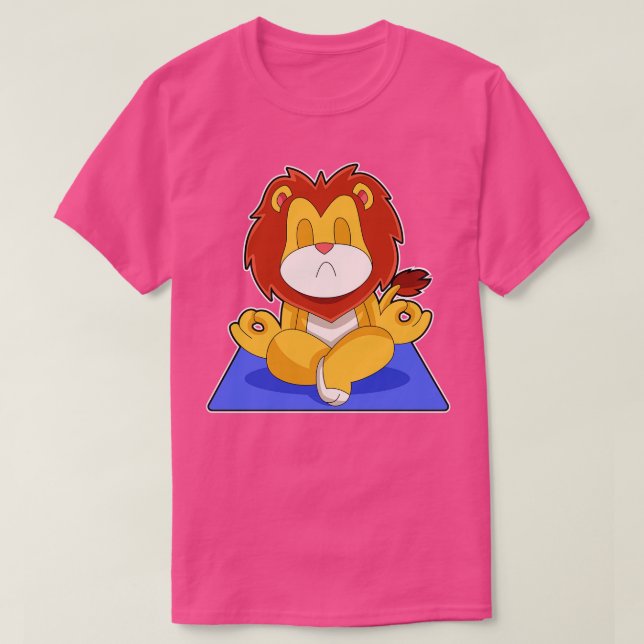 Lion Yoga Meditation Gymnastics T-Shirt (Design Front)