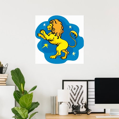 Lion Zodiac Poster
