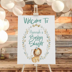 Lion Zoo Safari Animal Baby Shower Welcome Sign