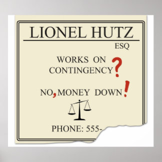 Lionel Hutz - No money down Poster