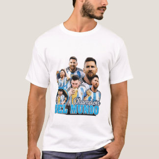 Lionel Messi Champion Del Mundo Argentina World T-Shirt