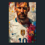 Lionel Messi Illustrated Art Poster<br><div class="desc">Celebrate the GOAT with this stunning matte poster print featuring an artistic illustration of Lionel Messi. Capturing his legendary aura and unmatched skill, this piece is perfect for football fans, sports lovers, and collectors. Printed on value poster paper with a smooth matte finish, it brings greatness, passion, and style to...</div>