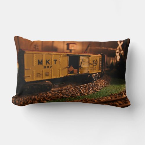 Lionel Train Scene_ Open Boxcar_ Pillow