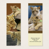 Lioness and Cubs Mini Bookmark / (Front & Back)