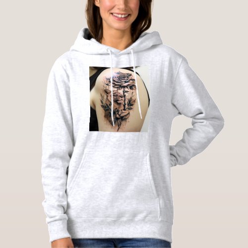 Lioness and Rose Tattoo T_Shirt Design Hoodie