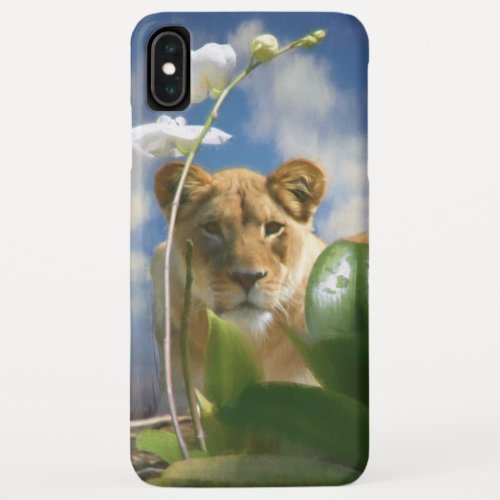 LIONESS AND THE ORCHID FLOWER iPhone XS MAX CASE