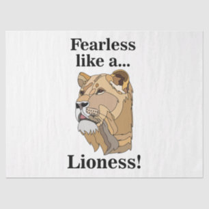 Lioness Animal Fearless Birthday Tissue Paper