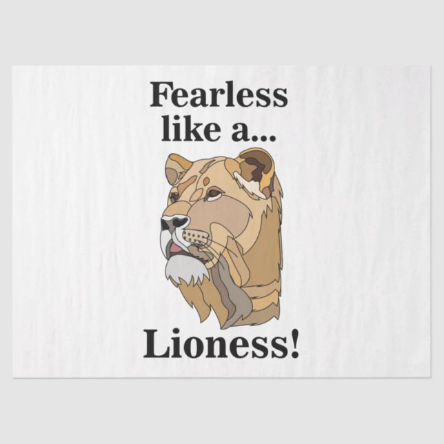 Lioness Animal Fearless Birthday Tissue Paper (Front)