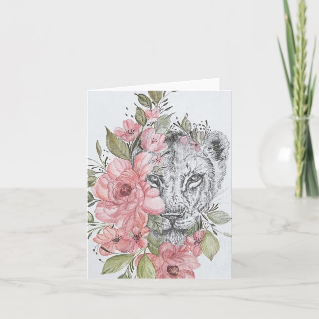 Lioness Blank Note Card (Front)