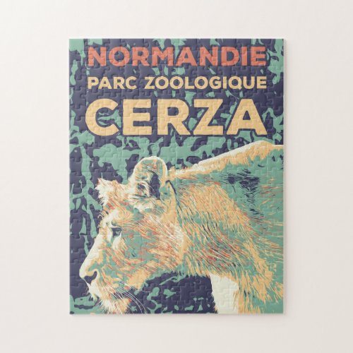 Lioness Cerza Zoological park in Normandy France Jigsaw Puzzle