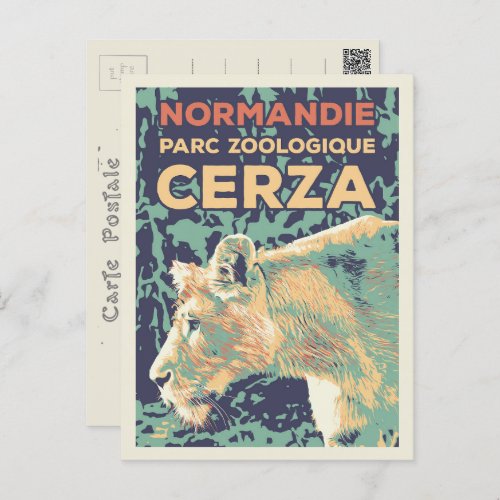 Lioness Cerza Zoological park in Normandy France Postcard