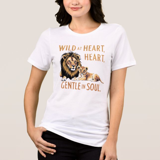 "Lioness & Cub – Wild Motherhood Art" Tri-Blend Shirt (Front)