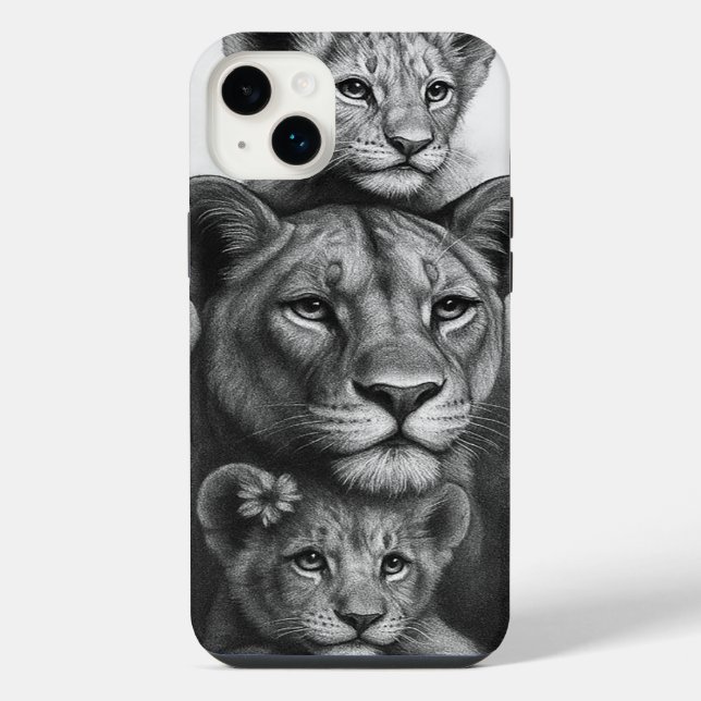 Lioness & Cubs Iphone Case (Back)