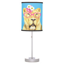 Lioness cute funny animal nursery kids room table lamp