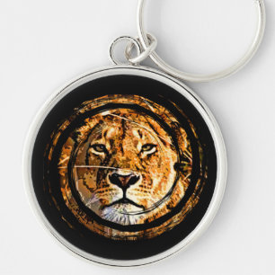 LIONESS FACE KEYCHAIN