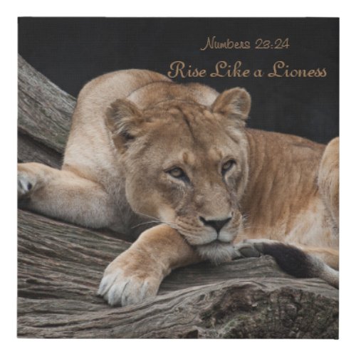 LIONESS  FAUX CANVAS PRINT