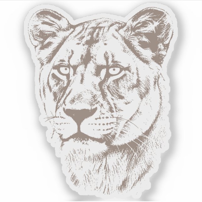 Lioness Illustration Sticker (Front)