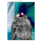 Lioness Lion Animal Girl Flower Crown Colorful (Front)