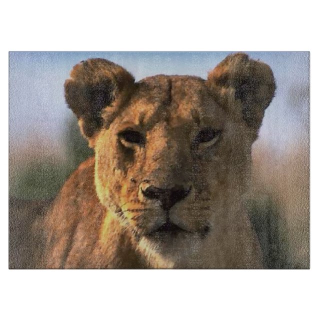 Lioness Lion Lovers Cutting Board (Front)