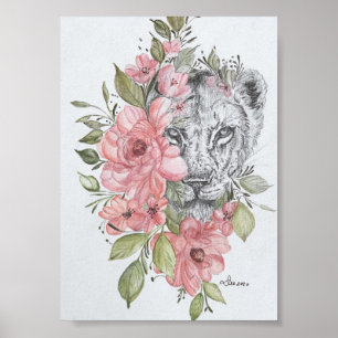Lioness Premium Canvas Gloss Poster (5x7)