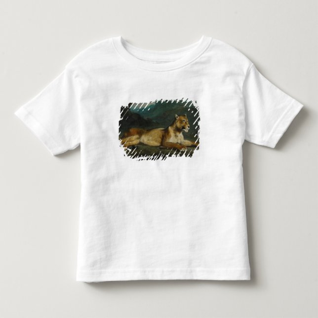Lioness reclining, c.1855 (oil on panel) toddler t-shirt (Front)