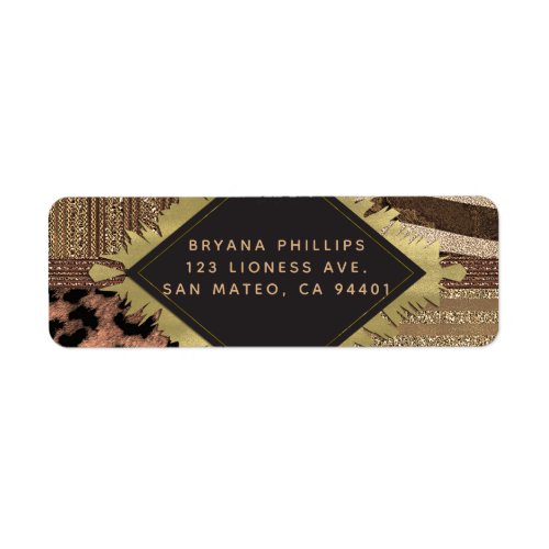 Lioness Safari Chic Jungle Glam Modern Wedding Label