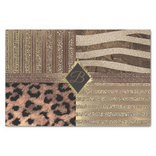 Lioness Safari Jungle Glam Modern Gold Sparkle Tissue Paper