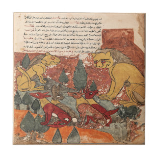  Lioness Son Indian Renaissance Fable Ceramic Tile