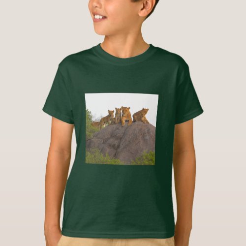Lioness With A Team Of Five Cubs T_Shirt