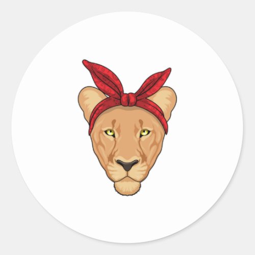 Lioness with Bandana Classic Round Sticker