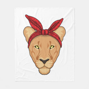 Lioness with Bandana Fleece Blanket