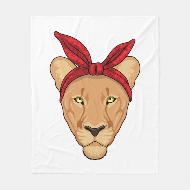 Lioness with Bandana Fleece Blanket (Front)