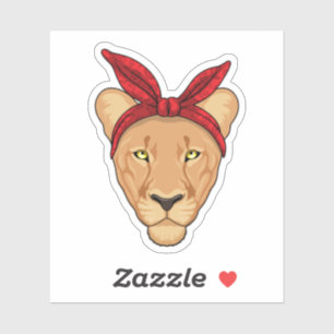 Lioness with Bandana Sticker
