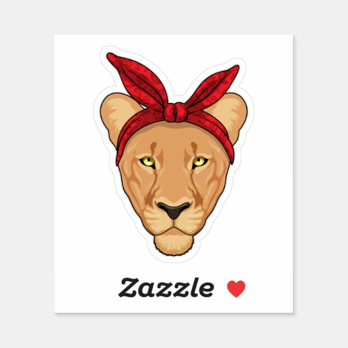 Lioness with Bandana Sticker