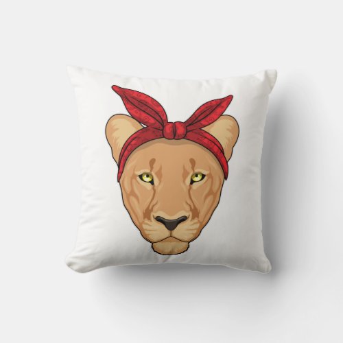 Lioness with Bandana Throw Pillow
