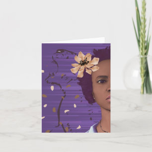 Lioness Within African American Black Art Blank Letterpress Thank You Card