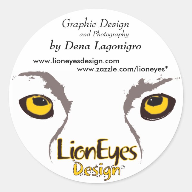 LionEyes Design Classic Round Sticker (Front)