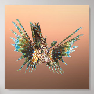 Lionfish - Abstract Design - Cut out of a photo |  Acrylic Photo Tile