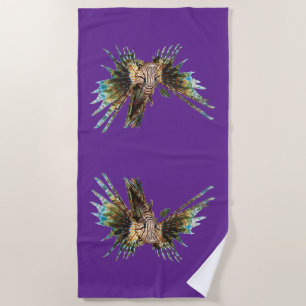 Lionfish - Abstract Design - Cut out of a photo    Beach Towel