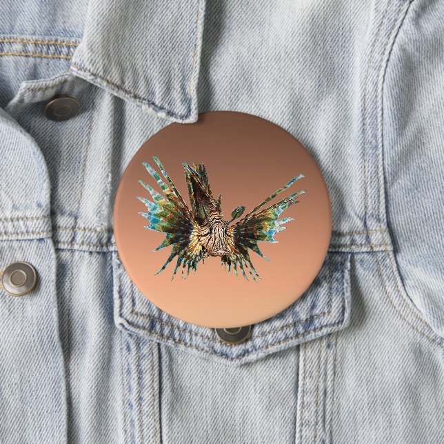 Lionfish - Abstract Design - Cut out of a photo |  Button (In Situ)