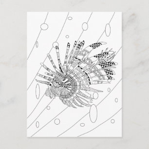 Lionfish Adult Coloring Postcard