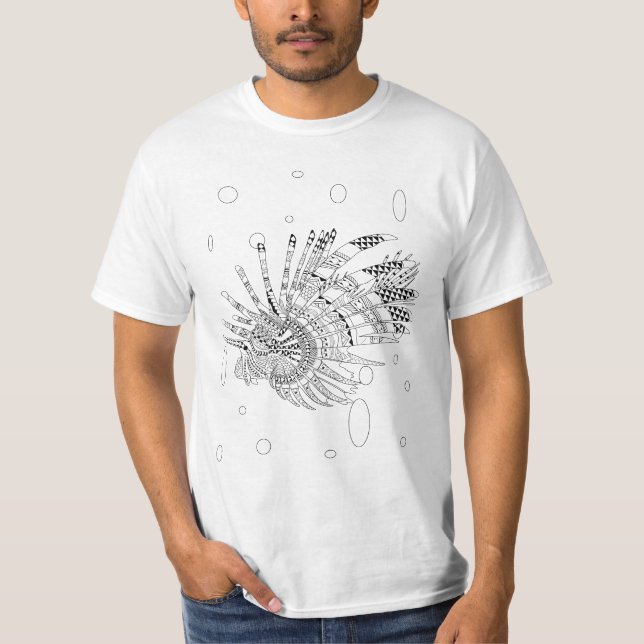 Lionfish Adult Coloring Shirt (Front)