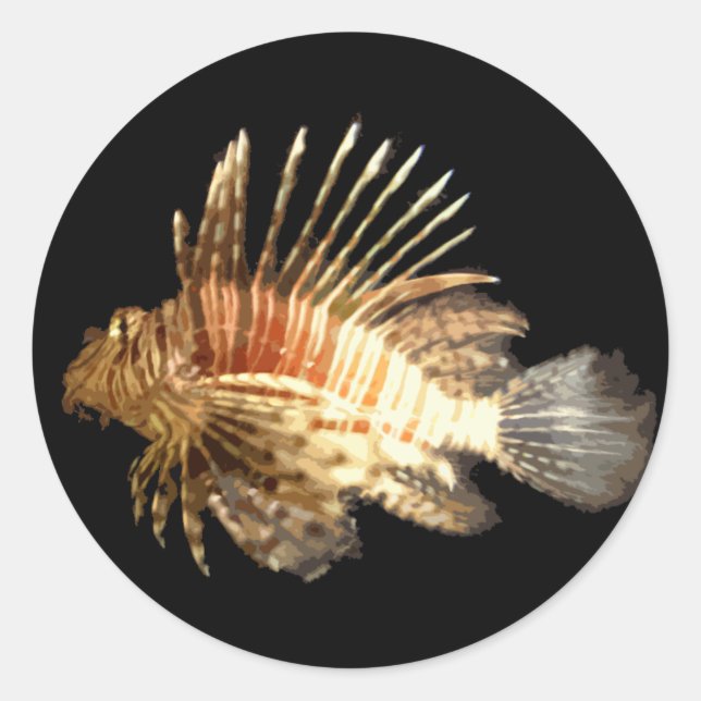 Lionfish Classic Round Sticker (Front)