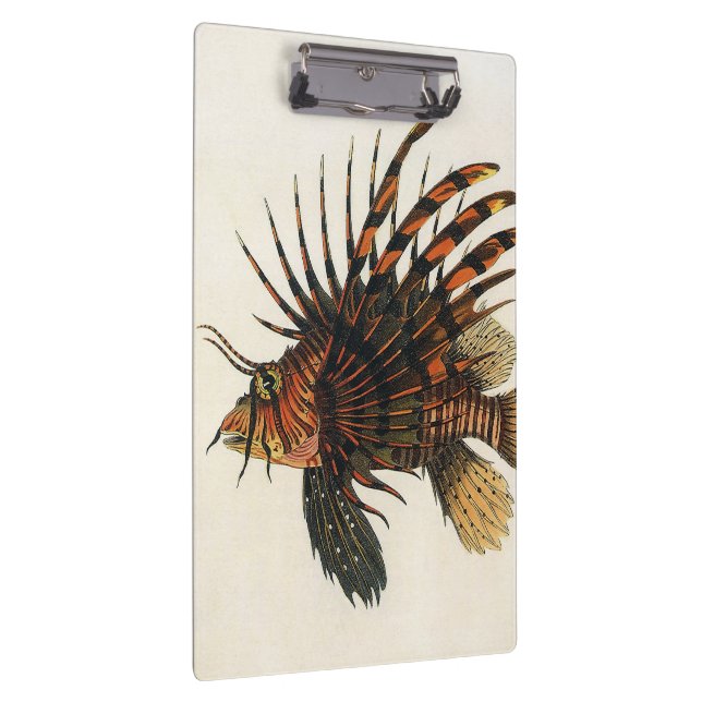 Lionfish Fish, Vintage Marine Ocean Life Animal Clipboard (Right)