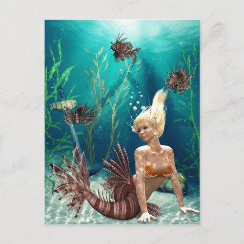 Lionfish Mermaid Postcard