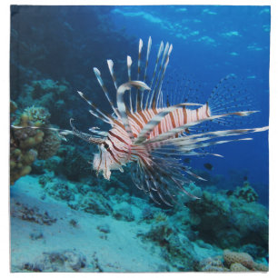 Lionfish or Pterois Miles, Ocean Reef Fish Cloth Napkin