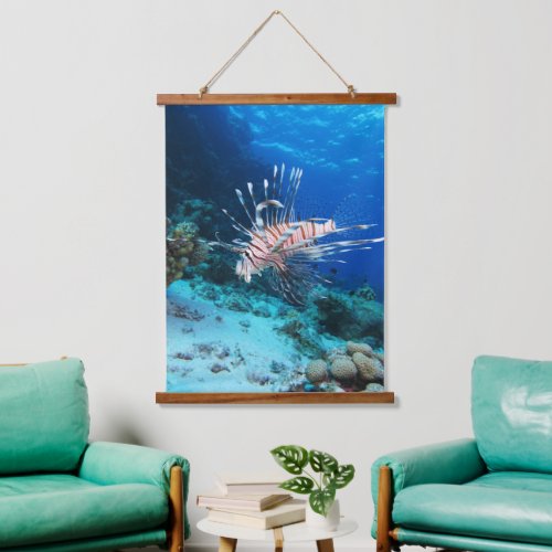 Lionfish or Pterois Miles Ocean Reef Fish Hanging Tapestry
